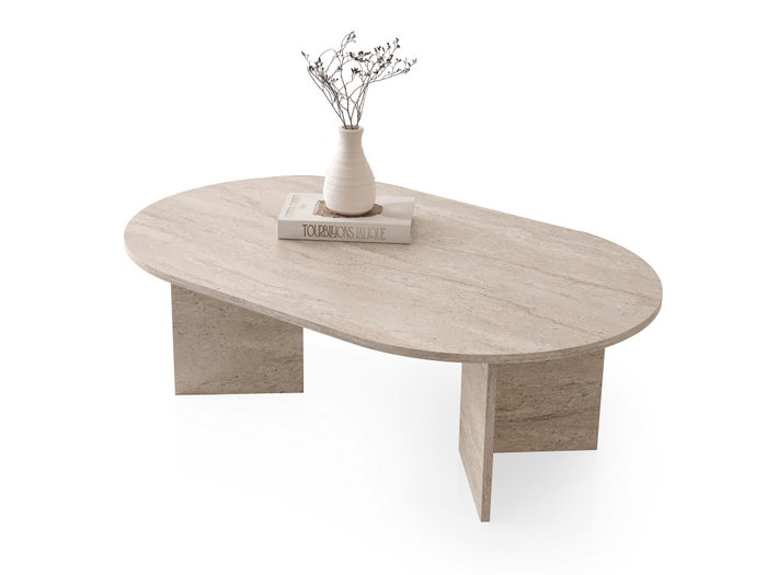 Hanah Home Mesa de Café Travertino